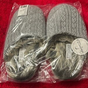 Grey PJ Salvage furry slippers